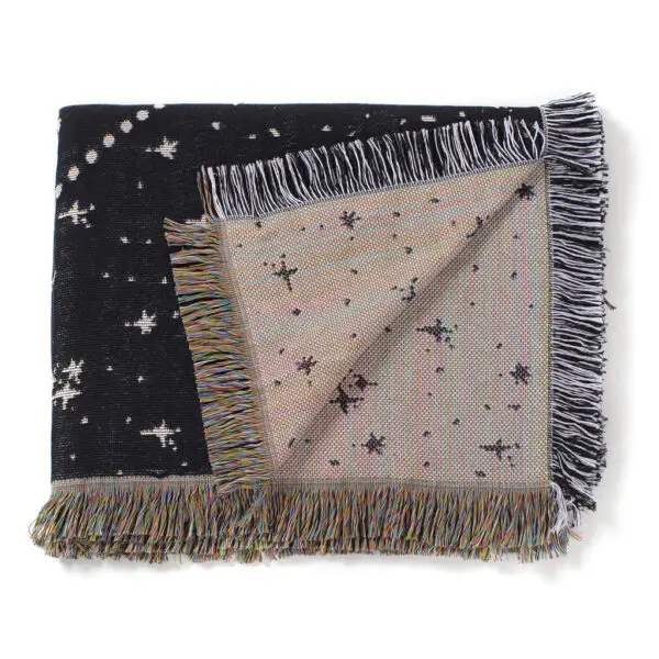 Moth Plaid Boho Bed Throw Blanket Picnic Camping Woven Tapestry - Image 2